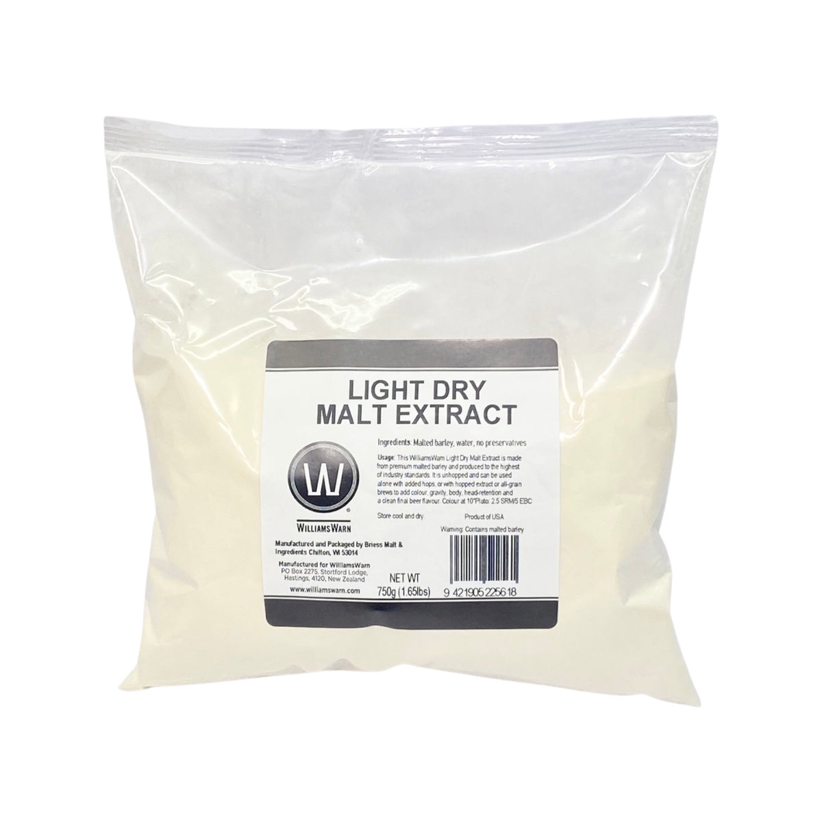 Briess Light Dry Malt Extract 750g for home brewing