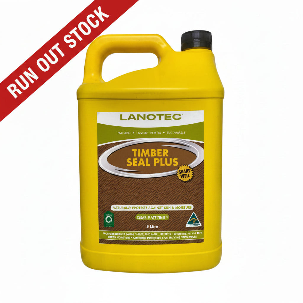 Yellow 5 litre screw top container with timber seal plus inside.