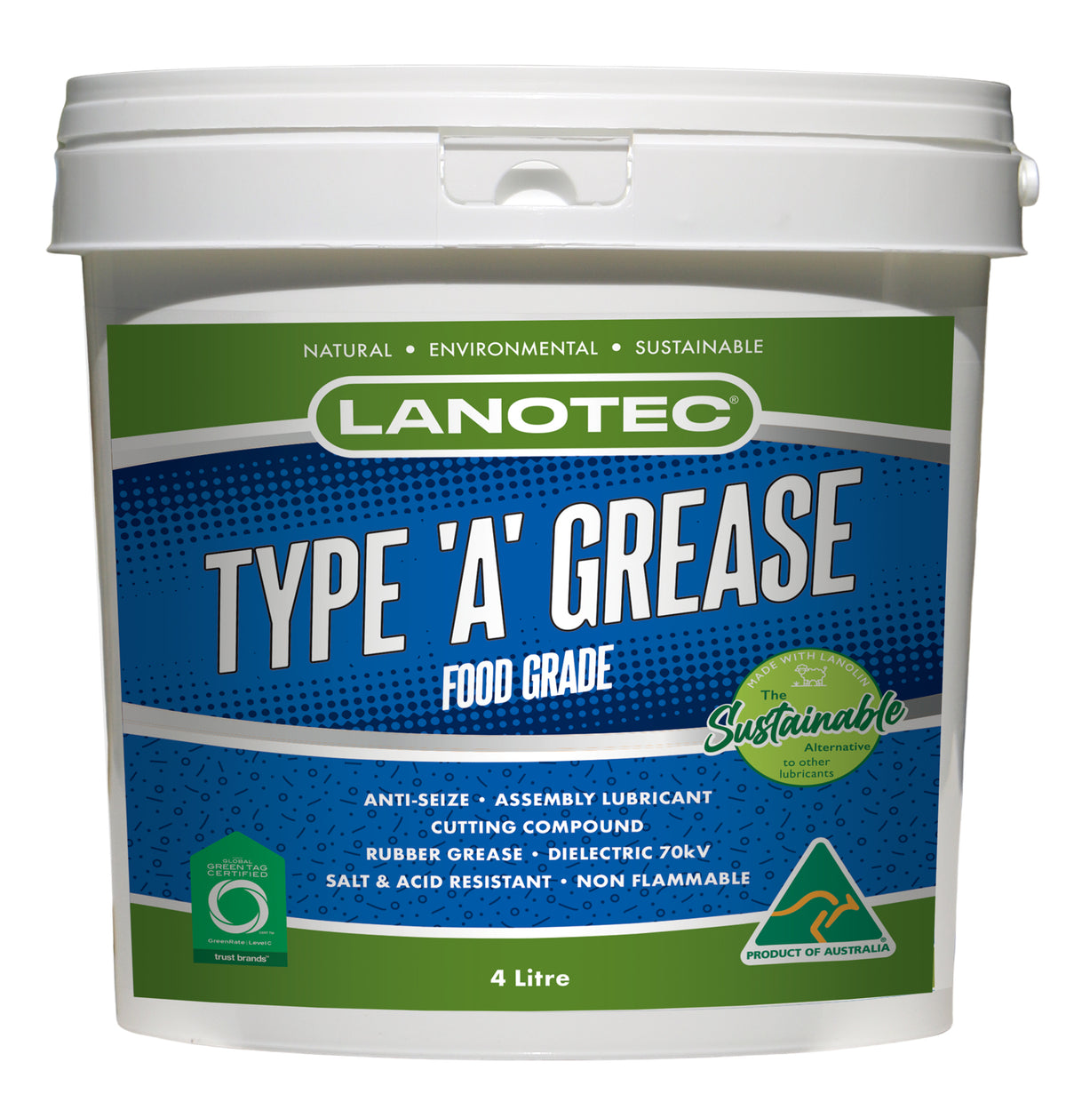 image of white 4ltr pail containing Type a grease
