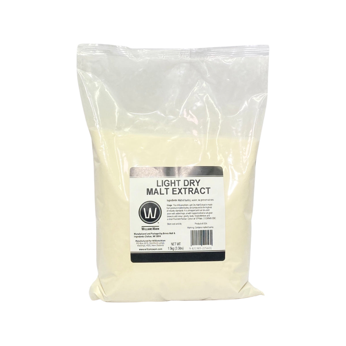 Briess Light Dry Malt Extract 1.5kg for home brewing