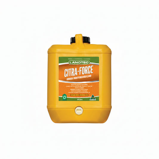 image of a yellow 20ltr container with a screw top that contains citra-force degreaser
