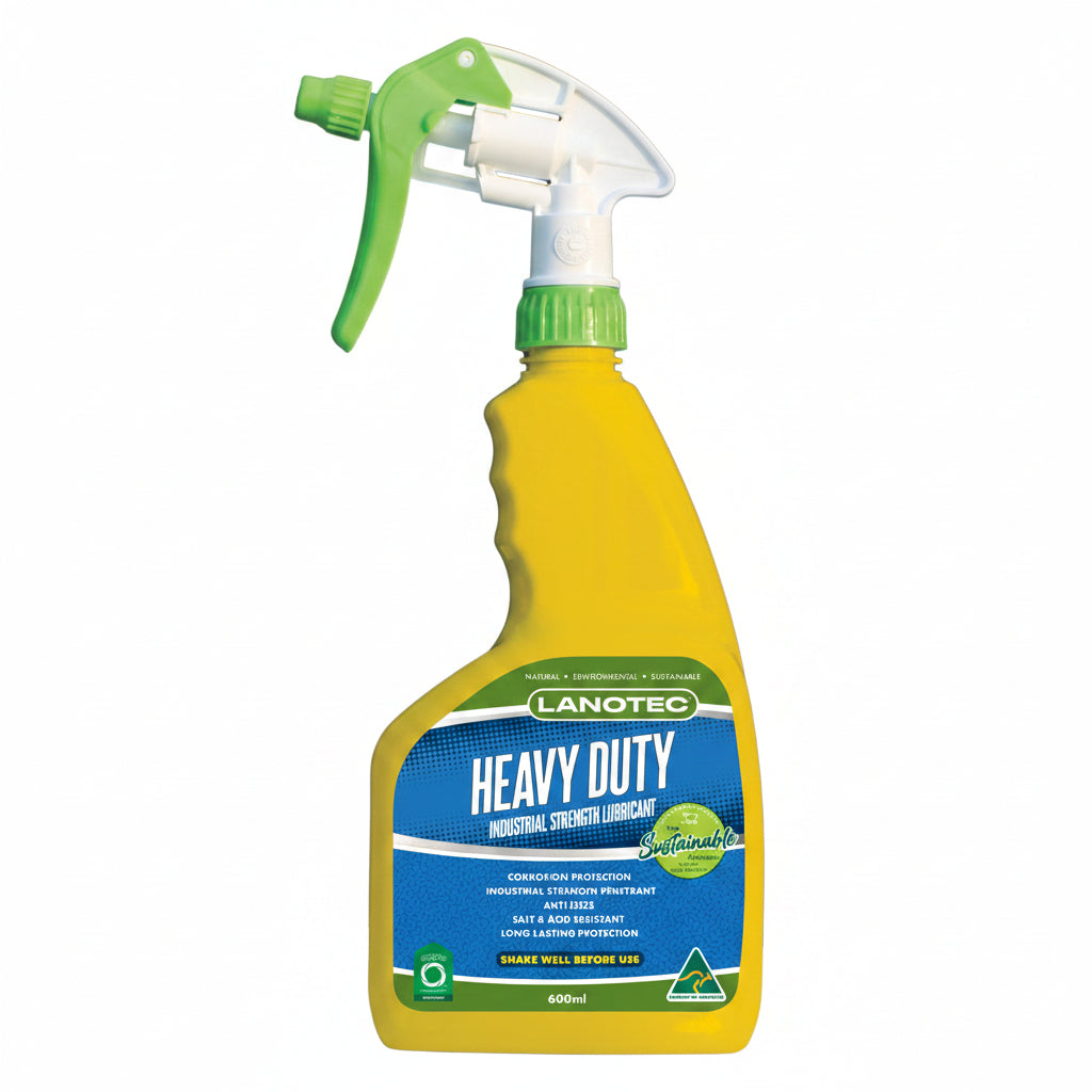 Lanotec Heavy Duty 600ml industrial strength lanolin lubricant trigger spray for corrosion protection, anti-seize and long-lasting lubrication