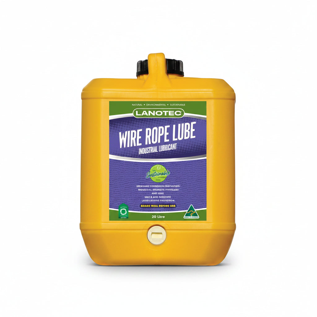 Image of yellow 20ltr screw top container containing wire rope Lubricant