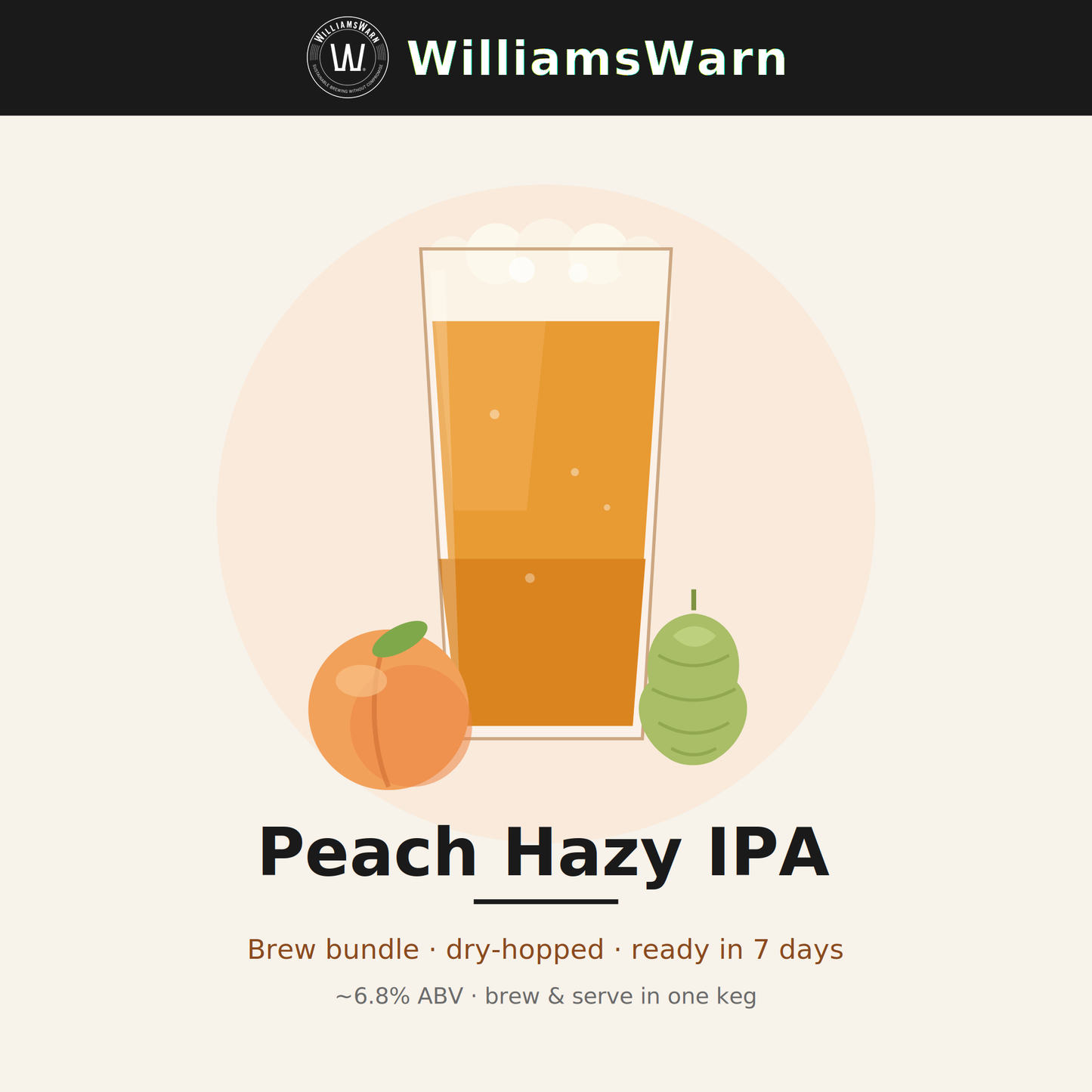 Peach Hazy IPA Brew Bundle — 12.5L